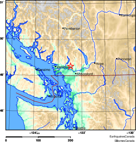 carte des environs du séisme