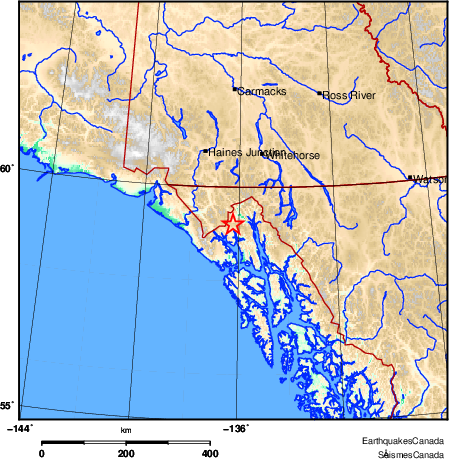 carte des environs du séisme