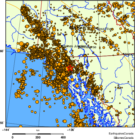 Map of earthquakes magnitude 2.0 and larger, 2000 - present