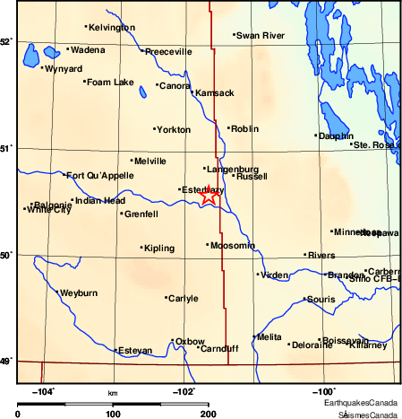 carte des environs du séisme