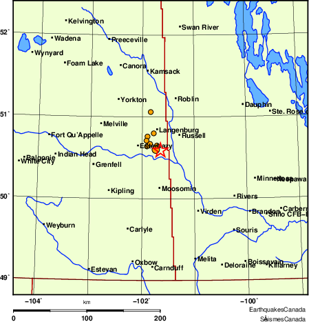 Map of earthquakes magnitude 2.0 and larger, 2000 - present