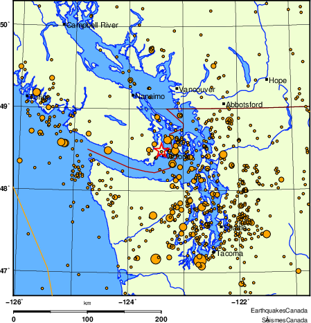 Map of earthquakes magnitude 2.0 and larger, 2000 - present