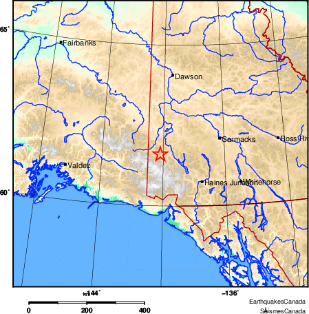 carte des environs du séisme