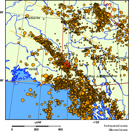 Map of earthquakes magnitude 2.0 and larger, 2000 - present