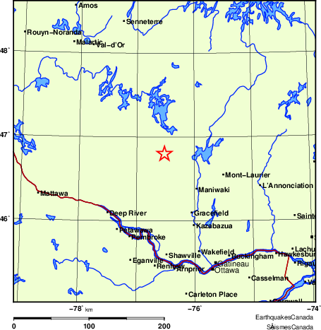 Map of Earthquake Localities