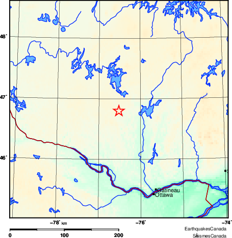 carte des environs du séisme