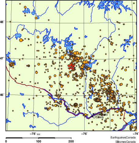 Map of earthquakes magnitude 2.0 and larger, 2000 - present