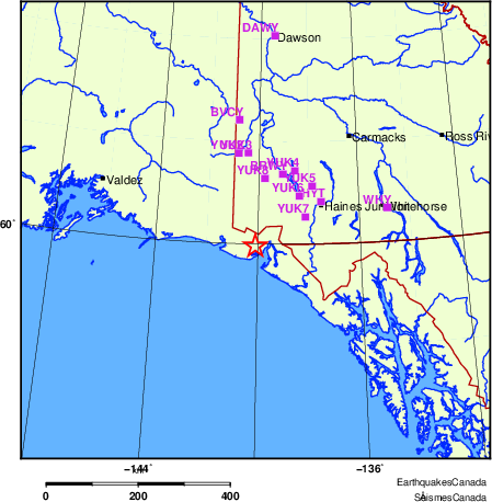 Map of Regional Seismographs