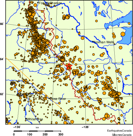 carte des des séismes de magnitude 2,0 et plus depuis 2000