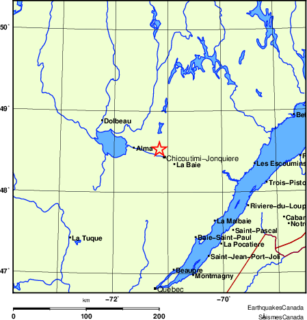 Map of Earthquake Localities