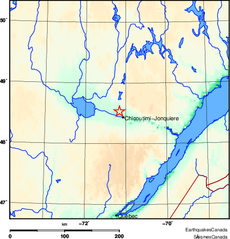 carte des environs du séisme