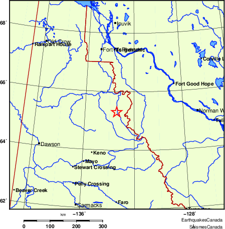 carte des endroits près de l'épicentre