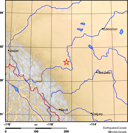 carte des environs du séisme