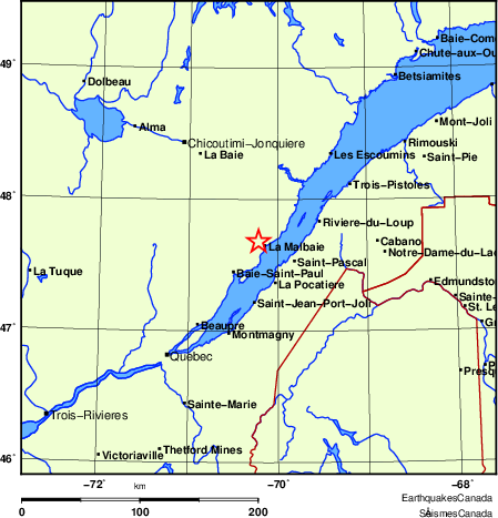 Map of Earthquake Localities