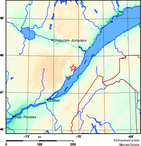 carte des environs du séisme