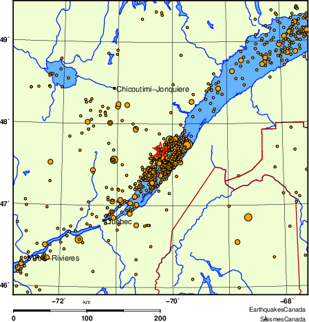 Map of earthquakes magnitude 2.0 and larger, 2000 - present