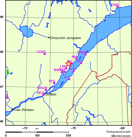 Map of Regional Seismographs