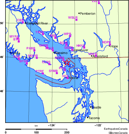 Map of Regional Seismographs