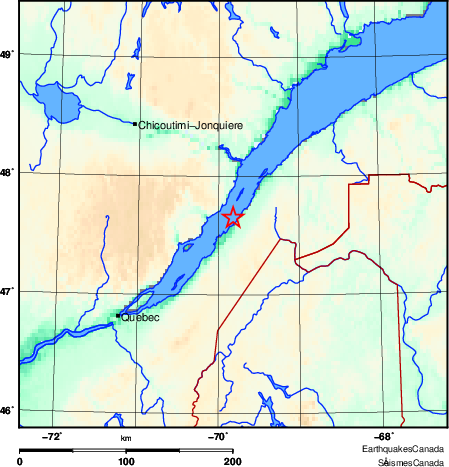 carte des environs du séisme