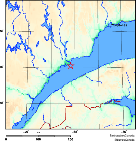 carte des environs du séisme