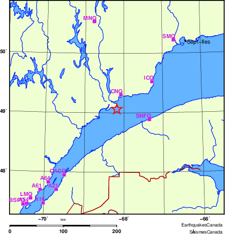 carte des localisations des stations sismologiques locales