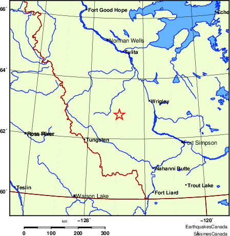 carte des endroits près de l'épicentre