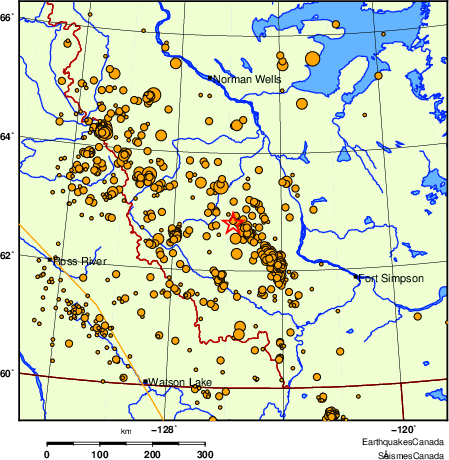 carte des des séismes de magnitude 2,0 et plus depuis 2000