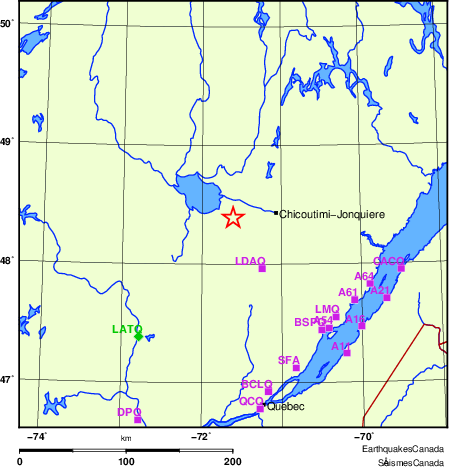 Map of Regional Seismographs