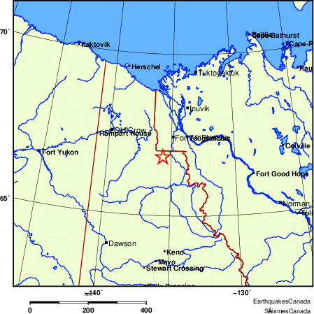 carte des endroits près de l'épicentre