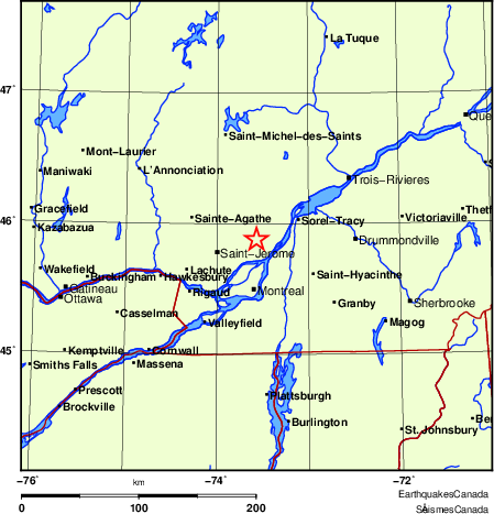 Map of Earthquake Localities