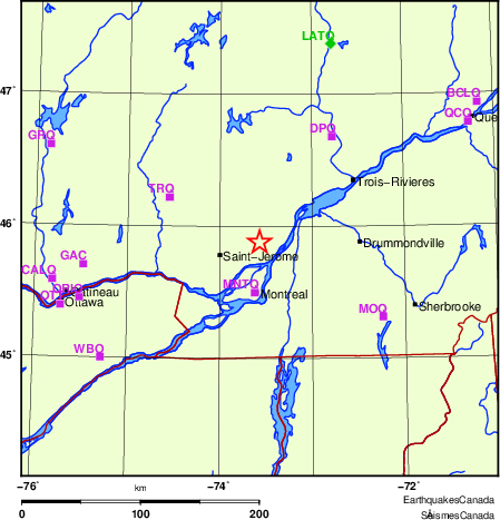 Map of Regional Seismographs