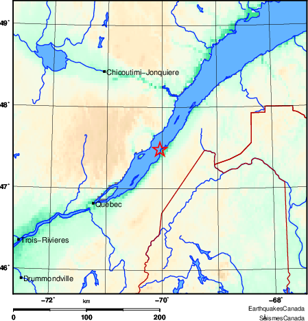 carte des environs du séisme