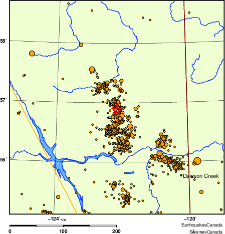 Map of earthquakes magnitude 2.0 and larger, 2000 - present