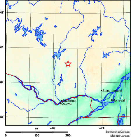 carte des environs du séisme