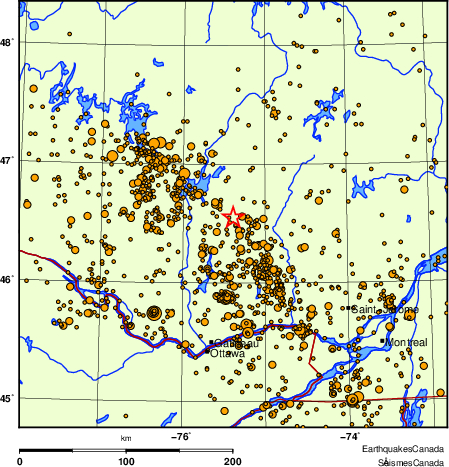 Map of earthquakes magnitude 2.0 and larger, 2000 - present