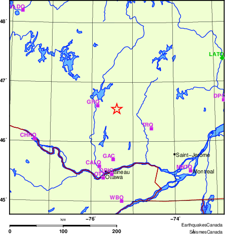 carte des localisations des stations sismologiques locales