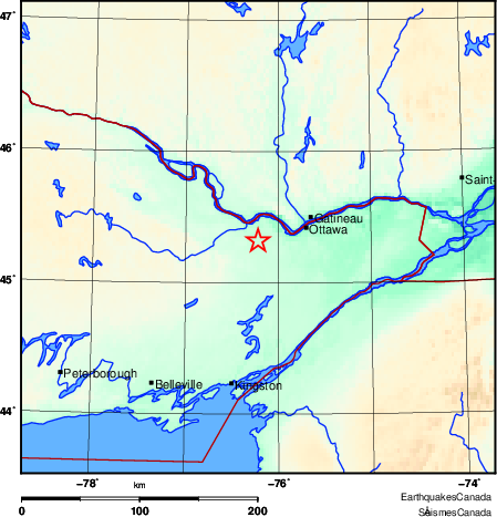 carte des environs du séisme