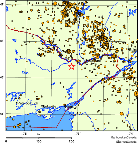 Map of earthquakes magnitude 2.0 and larger, 2000 - present