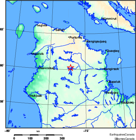 carte des environs du séisme