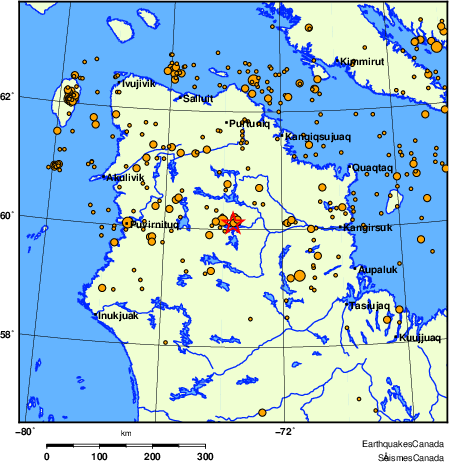 Map of earthquakes magnitude 2.0 and larger, 2000 - present