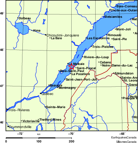 Map of Earthquake Localities