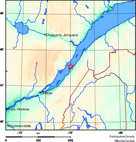 carte des environs du séisme