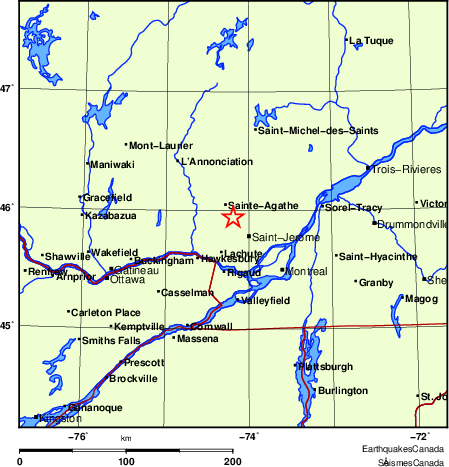 Map of Earthquake Localities