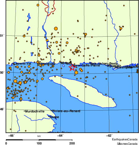 Map of earthquakes magnitude 2.0 and larger, 2000 - present