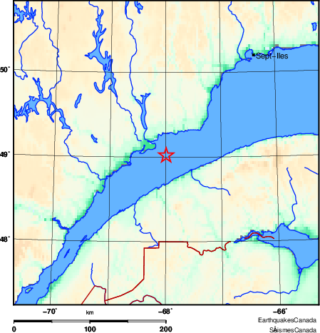 carte des environs du séisme