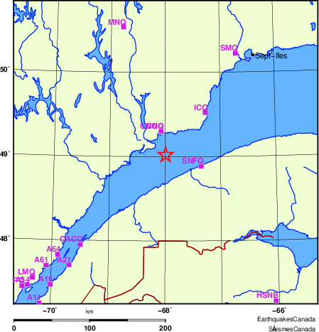 Map of Regional Seismographs