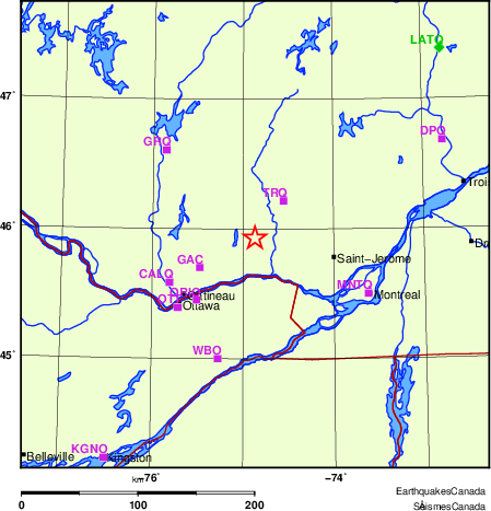 carte des localisations des stations sismologiques locales