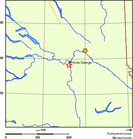 Map of historical earthquakes magnitude 5.0 and larger.  Details in the data table below