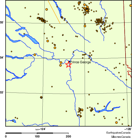 carte des des séismes de magnitude 2,0 et plus depuis 2000