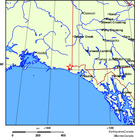 Map of Earthquake Localities